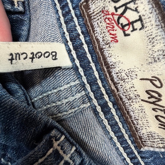 BKE Payton Bootcut Jeans Womens 26R (Fits 29x30) Blue Low Rise Raw Hem Stretch - Picture 7 of 15